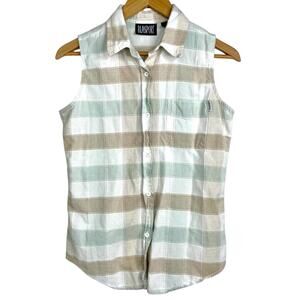 Blassport Plaid Sleeveless Button Down Small